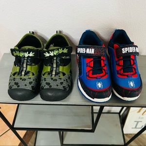 LIGHT UP SPIDER-MAN & DINOSAUR SHOES SIZE 10 - BRAND NEW!